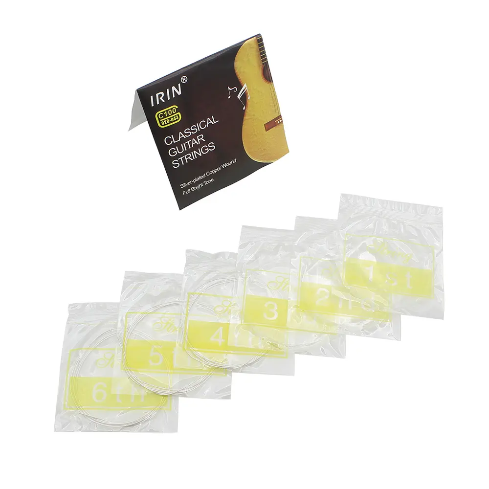 IRIN Classical Guitar String Transparent Nylon 6 Strings for Beginners Guitar Enthusiasts C100 High-Quality Musical Instrument Accessories