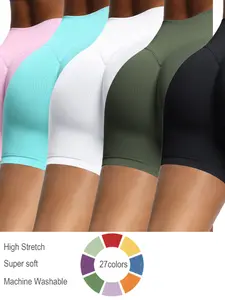 O2K4 Women's Athletic Shorts , High Waist,Summer Sports Cycling Shorts, Stretchable Tight Fit Gym Wear for Daily Workout & Casual Use