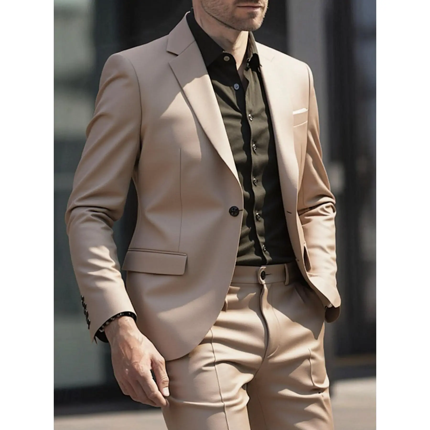 Casual Two-Piece Men's Wedding Suit Design Party Groomsman Business Suit Men's Formal Wear Slim Fit Two-Piece Suit Men's Swallowtail Linen Suit rowdy cowboy uniforms