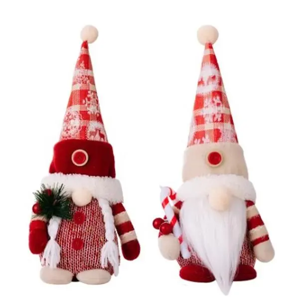Christmas Gnomes Holiday Decoration Santa Gnome Handmade Swedish Tomte Gnomes Plush Elf Figurine Plush Doll Table Ornaments
