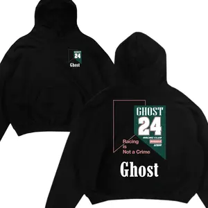 Green Crime Ghost Hoodie, Racing Graphic Design, Black Unisex Hoodie, Unisex Menswear Womenswear Hoodie