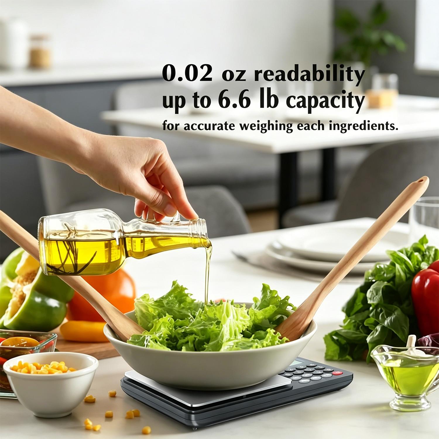 Portable Digital Nutrition Scale 3kg/0.1g, 999 Pre‑Programmed Foods, Calorie Calculator & Nutrient Composition Analysis, Stainless Steel Food Scale for Diet Management (Batteries Included)