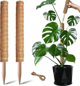 Moss Pole, 2 Pack 17 Inch Monstera Plant Support for Climbing Plants Accessories Indoor, Stackable Moss Poles Plant Support Stakes, Coir Plant Pole Sticks for Potted Plants, Pothos, Philodendron