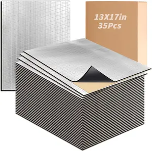 35 PCS Car Sound Deadening Material Mat - 196 mil 53.72 sqft Auto Audio Deadener Foam, Sound Dampening and Heat Insulation Mat, Noise Insulation and Vibration Dampening Material for Hood Ceiling Door