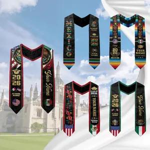 Custom Personalized Mexican Stole,Custom Mexican Graduation Sash,Mexican American Flag Graduation Sash 2026,Mexican Stole,Mexico Graduation Stole