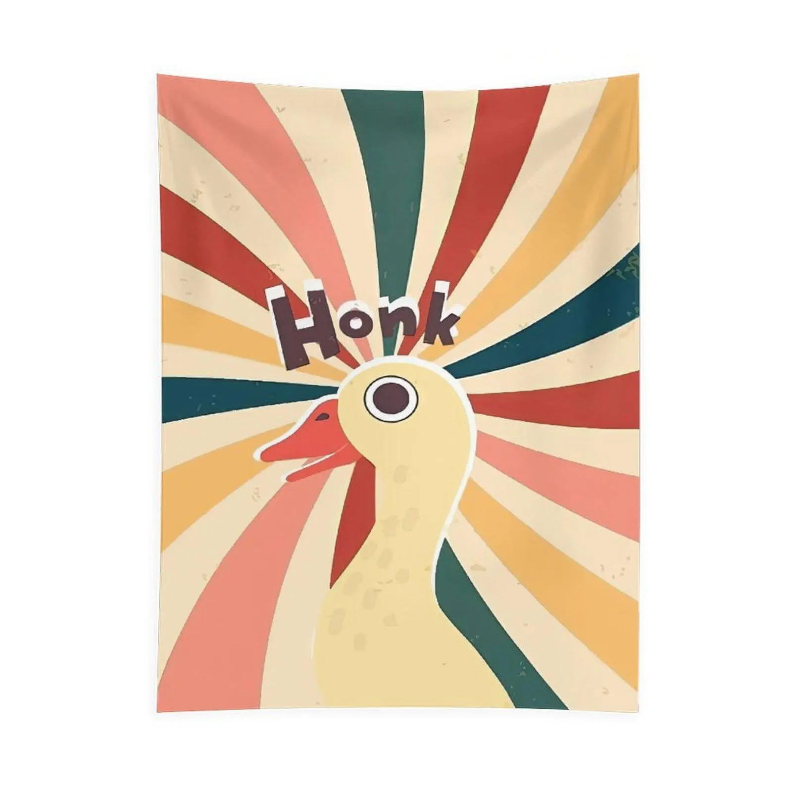 Vintage Duck Tapestry Wall Hanging, Cute Animal Cartoon Wall Art, Retro Aesthetic Decor Tapestry for Bedroom Living Room Dorm Decoration