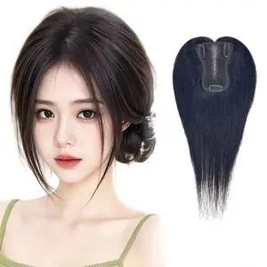 Real Human Hair Bangs Topper – Volumizing High Root Lift Cover Gray Lightweight Invisible Natural Look Top Piece for Women