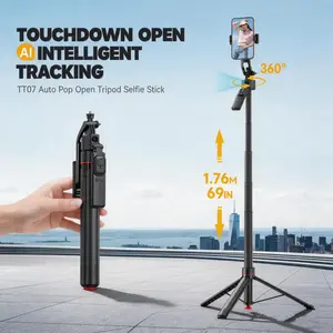 Multifunctional Camera Tripod Selfie Stick - Automatic Pop-Up Design, AI Smart Tracking Gimbal, Jump Pole Feature
