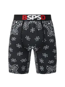 1Pcs Men's Printed Boxers Briefs Breathable Comfortable Underwear Sweat-Wicking Boxer Short Sporty Wear-Outside Shorts Black Men's Boxer Briefs Trunks Stretchy Boxer Briefs