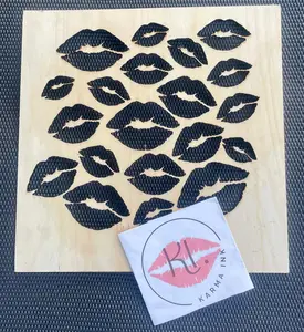 11 x 11 Wooden Kiss Stencil for T-Shirt Bleaching (Advanced Bleachers)