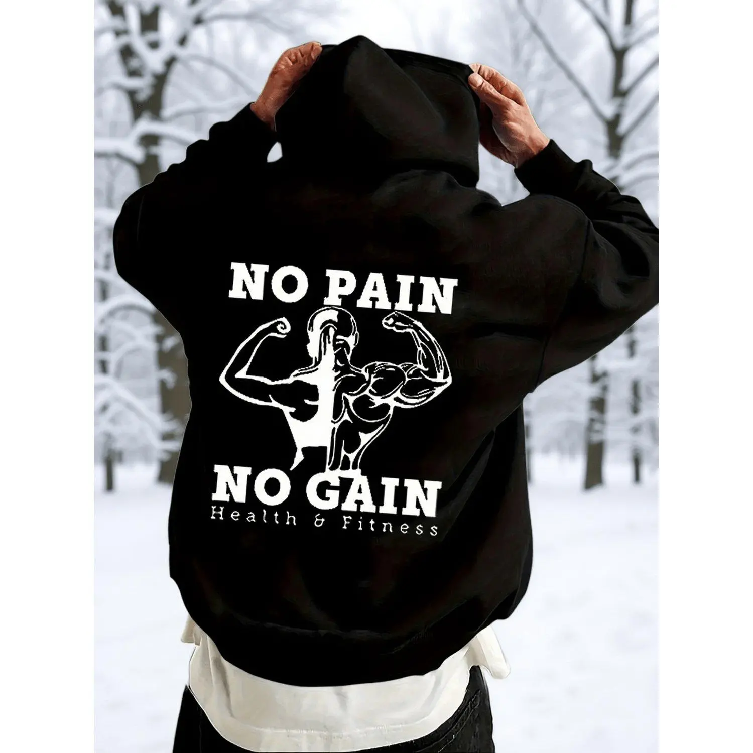 Autumn Winter Raccoon Print Lined Hooded Versatile Sporty Casual Loose Hoodie Sweatshirt Outerwear