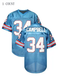 Men's V Neck American Football Jersey, Stylish Jersey, Breathable Embroidered Sports Shirt for Training & Competition, Loose-fitting Football Top for Men