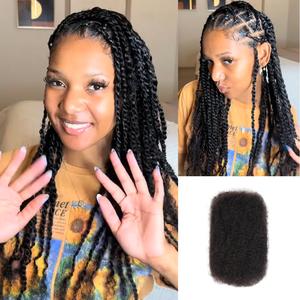 [Style Icon] Summer Vibes Afro kinky Bulk Human Hair Extensions For Braiding Dreadlock Human Hair 1 count 50g Natural Color Bulk Human Hair