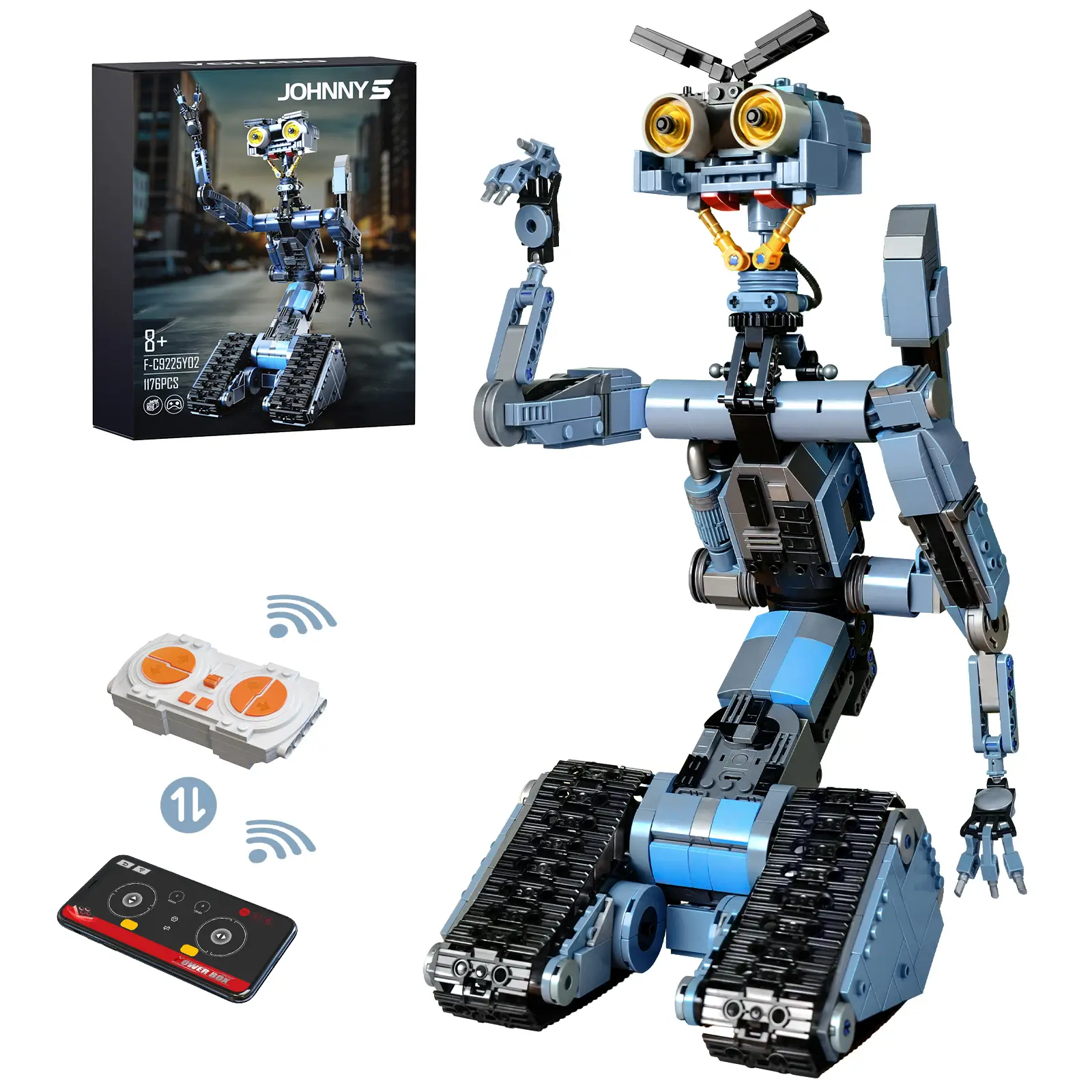 Johnny Number 5 Robot Building Block Kit – App-Controlled Smart Toy – Short Circuit Movie Gift for Adults & Children (1176 pc)