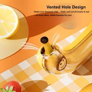 Banana Holder with Vented Hole Design Keeps Bananas Crisp Fresh and Not Mushy Plastic Kitchen Canisters Bpa Free Containers