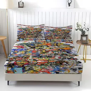 Vintage Mighty Morphin Power Rangers Fitted Sheet,Durable and Non-fading Bedding Set,Including 1 Bed Sheet and 2 Pillowcases,Non slip Dust Cover Suitable for Bedroom and Guest Room,Suitable for Personal Use or Gift Giving, Bed Sheets Set