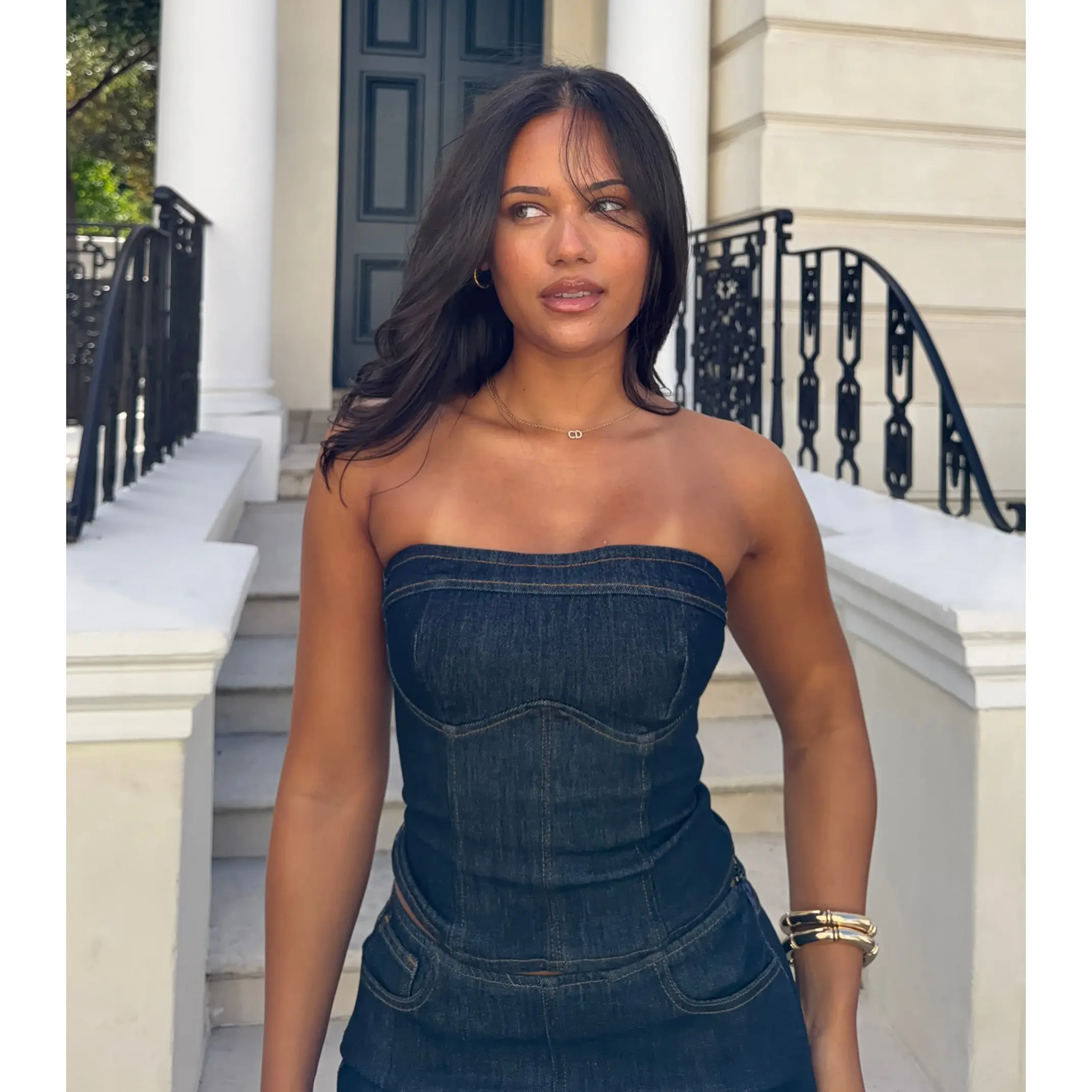 Booked And Busy Denim Bustier