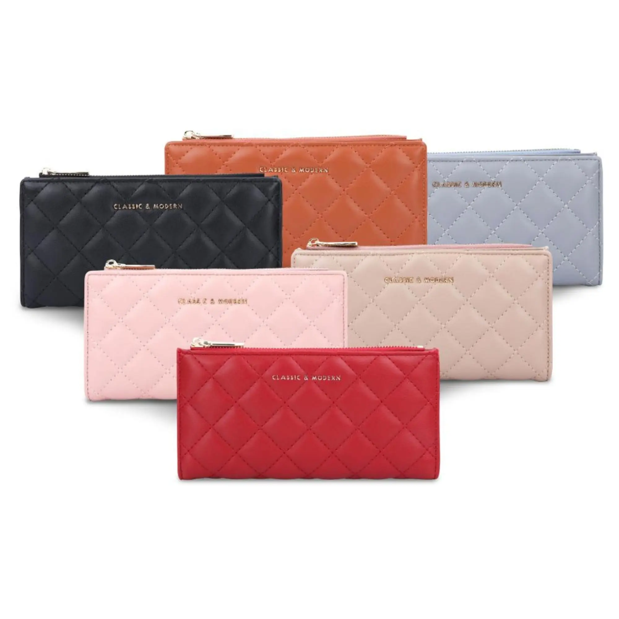 Chic Women's Minimalist Faux Leather Clutch Purse - Fashionable Slim & Lightweight RFID Blocking Coin Holder for Party, Fashionable Wallet, Wallets For Women, Zip, Artificial Faux Women's Wallets