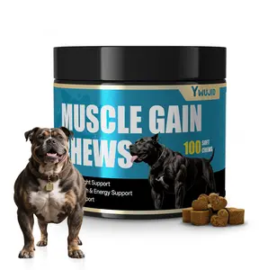 YWUJID 22-in-1 Muscle-Building Chews for Puppies and Adult Dogs – Supports Muscle Growth and Development, Supplement for All Breeds – 100 Count