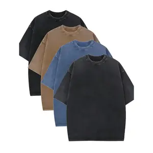 4 Pack Oversized Acid Wash Tees Unisex Vintage Heavyweight Baggy Gym T-Shirts | Mix Color Optionsfor Casual Wear summervibes