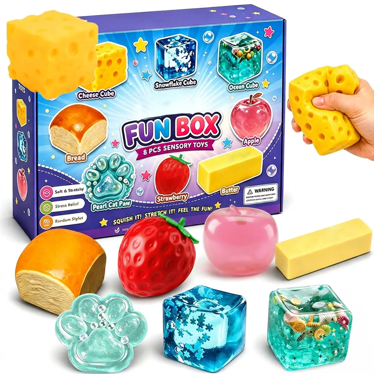 Mystery Box, Blind Box Malt Sugar, Creative Slow-Return Squishy, Party Gift, 8 Stress Relief