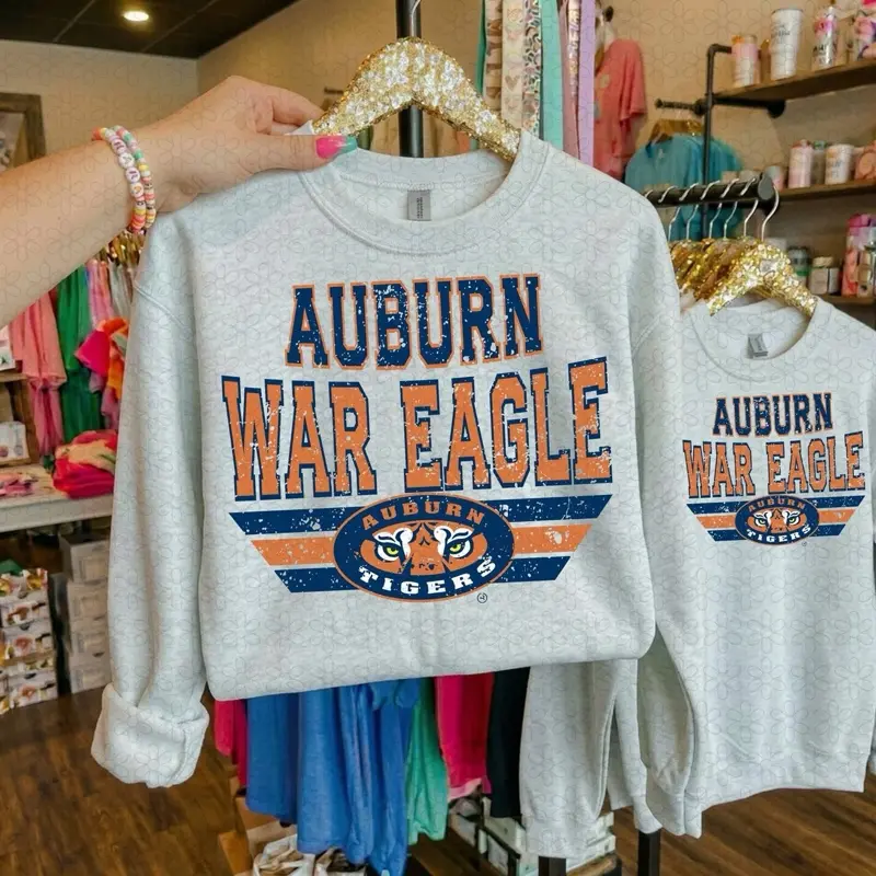 Women's Auburn Tigers Game Day Pullover Sweatshirt, Womenswear Casual College Top