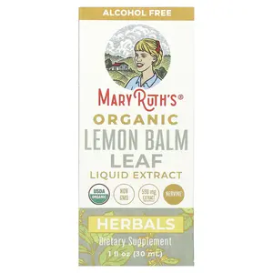 MaryRuth's Organic Lemon Balm Leaf Liquid Extract, Alcohol Free, 590 mg, 1 fl oz (30 ml)