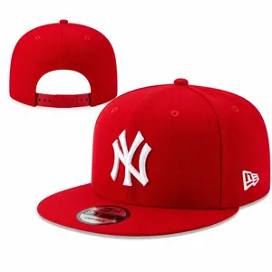 Red LA Streetwear Snapback Baseball Cap – Adjustable Flat Brim MLB Hat with Embroidered Logo, Hip Hop Urban Fashion for Men Women