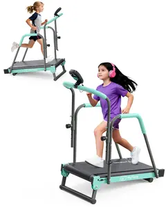Kids Treadmill, Treadmill for Kids with Handle Bar Up to 165Lbs Capacity, Upgraded Manual Toddler Treadmills Workout Equipment with 2 Adjustable Incline Mode & 4 Level Upright Height