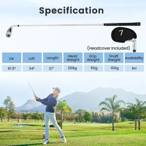 COSTWAY - #7 Iron Single Golf Club for Men with Steel Shaft and Headcover