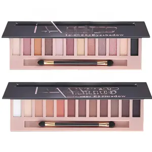 2 Pack Makeup Eye shadow Palette Kit Nude Matte Smokey Shimmer Glitter Eye Shadow Palette,Blendable Rich Colors,Waterproof Professional Beauty Palette Kit with Double-Ended Makeup Brush