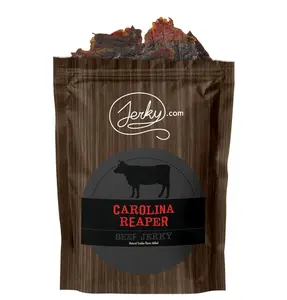 Jerky.com Carolina Reaper Beef Jerky, Extra Spicy Beef Snack, 12g Protein, Keto Friendly, No Added Preservatives, 2.5 oz Bag