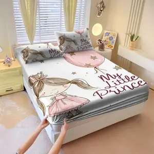 Dancing Girl Printed Bed Sheet Bed Sheet Set 3-Piece, Includes 1 Bed Sheet and 2 Pillowcases, Suitable for Home, Bedroom, Hotel, Dormitory, School Use