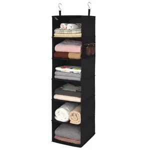 SAYS 6-Shelf Hanging Closet Organizer, Closet Organizers and Storage, Closet Storage Hanging Shelves, Closet Hanging Organizer, Clothes Organizer for Closet, Hanging Storage Organizer, Black