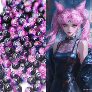 Mysterious Flashing Glass Beads for Beading DIY Crafting with Sparkling Accents - Beaded Tassel Charms  Colors for Bracelets & Necklaces