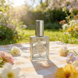 2-Pack Silver Fashion Mini Perfume Bottles, Portable Travel Size, Refillable Spray Bottles - 15ML