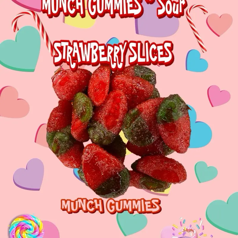 Munch Gummies ~ Sour Strawberry Slices