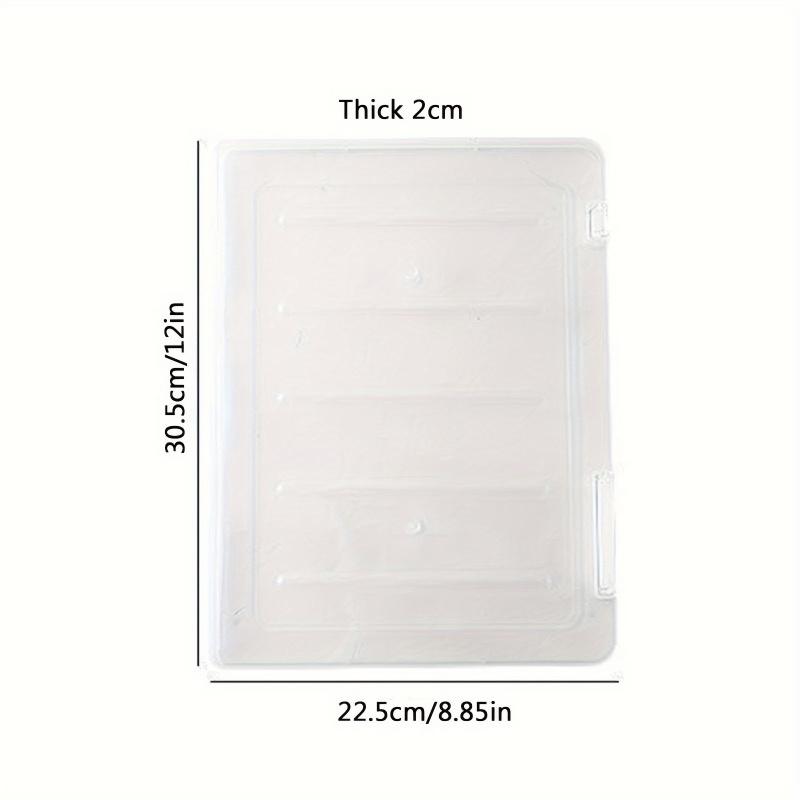 Set of 6 A4 size clear plastic file storage boxes with snap closure - Portable multi-purpose rectangular file organizer box for documents, scrapbook paper and magazines Files Organizer