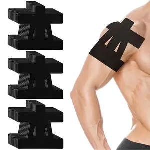 30 Counts Precut Kinesiology Tape for Knees - Knee Support & Stability, Knee Pain Relief Athletic Tape - Waterproof & Elastic, Breathable Hypoallergenic Latex-Free Tape, Black