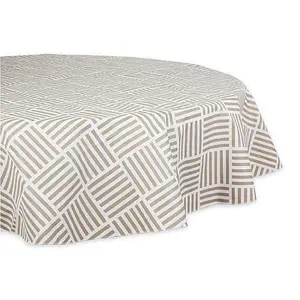 Design Imports Grid Vinyl Tablecloth - 70" Round