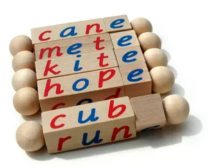 Montessori Silent E Reading Blocks: CVCe Educational Toy - Teach Kids How to Read - Introduce Magic E Sound