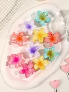 10pieces fashionable and cute hair gripper set, gradient color jelly Bauhinia flower anti-slip hair grippers, small Bauhinia flower design hair grippers suitable for women to attend parties and other activities, Flower Hair Clips