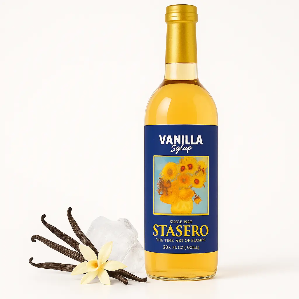 Stasero Vanilla Syrup 25.4 fl oz 750 mL Concentrate Bottle for Coffee Espresso Teas Italian Sodas Lemonades Shakes Frappes Desserts and More Beverage