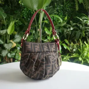 Pre-owned FENDI canvas and leather Shoulder Bags Zucci Prink MIni Chef Bag