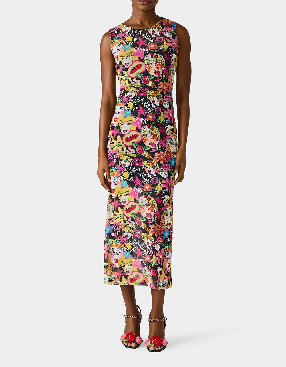 BETSEY'S ART TANK DRESS BLACK MULTI
