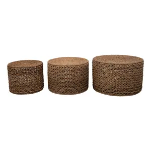 Hand-Woven Nesting Tables or Storage Baskets