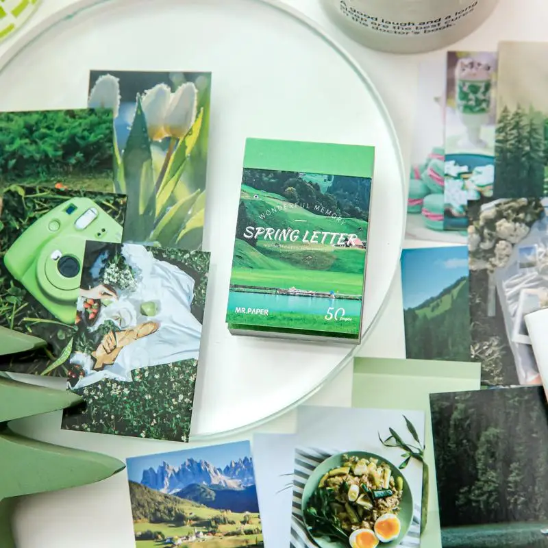 50pcs/set Scenery Nature Themed Pattern Sticker, Self-adhesive Decorative Stickers, Diy Decals for Water Bottle, Laptop, Phone Case, Scrapbooking, Jou