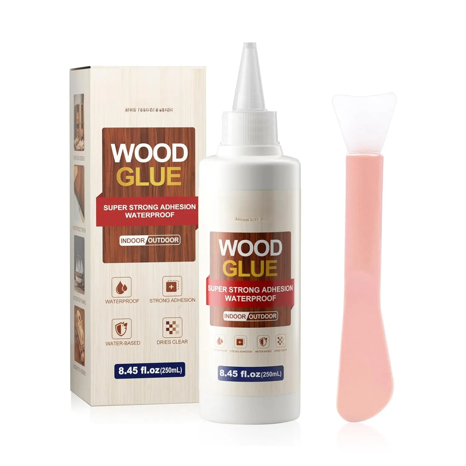 Heavy Duty Wood Glue - 8.45 fl. oz. High Quality Materials, Precision Tip, Fast and Bonding Adhesive for Woodworking, Furniture Assembly, All Seasons DIY Projects (1 Pack)