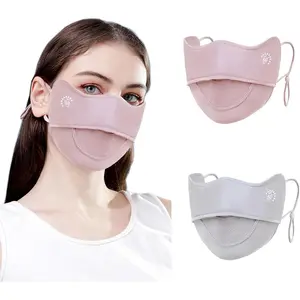 2Pcs UV Face Mask, Sun Masks for Women, Cooling Breathable Face Cover for Outdoors, Washable Reusable