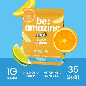 Be Amazing Super Greens Powder Supplement | Fiber for Digestion | Digestive Enzymes | Gut Health | Superfoods | Antioxidants | Men and Woman Healthcare Fitness